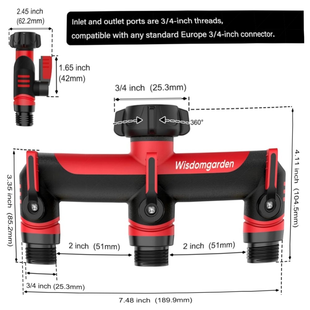 3-Wege Wasserverteiler 3/4\