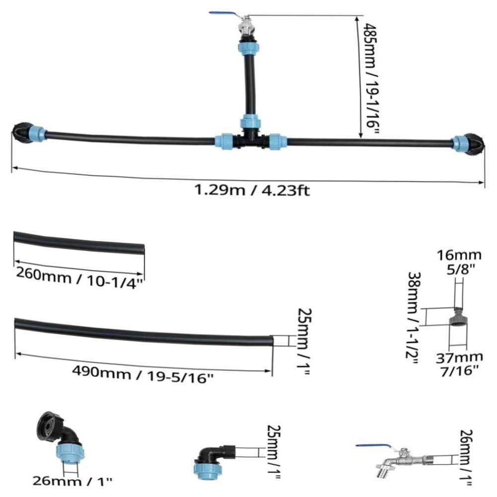 IBC-Verbindungsset für 2 IBC Tanks, 3/4\